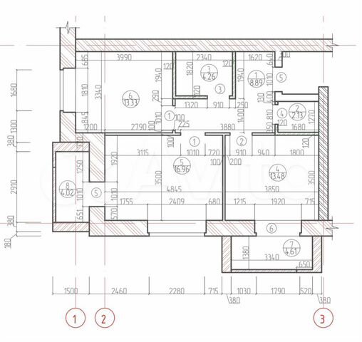 3-к. квартира, 61,9 м², 5/9 эт.