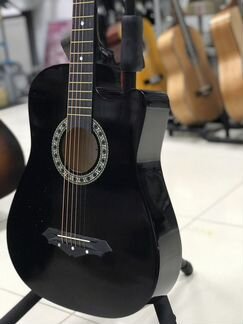 Гитара акустическая черная, для начинающих