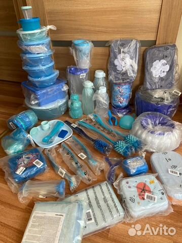 Посуда Таппервер голубой синий