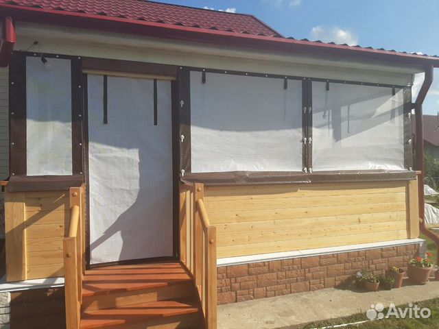 Шторы для беседок, дачных строений из белой сетки