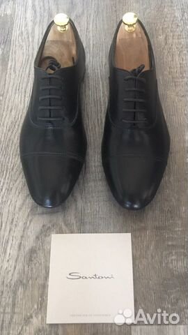 Новые туфли-макасины Santoni (черные)