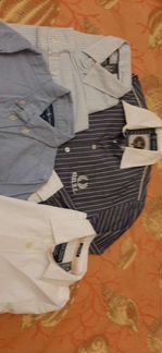 Рубашки белая,голубая,в полосочку Италия 100хлопок