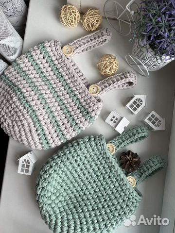 Трикотажные подвесные корзинки