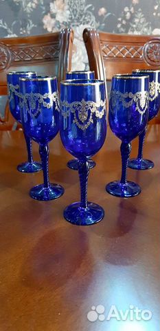 Фужеры цветной хрусталь