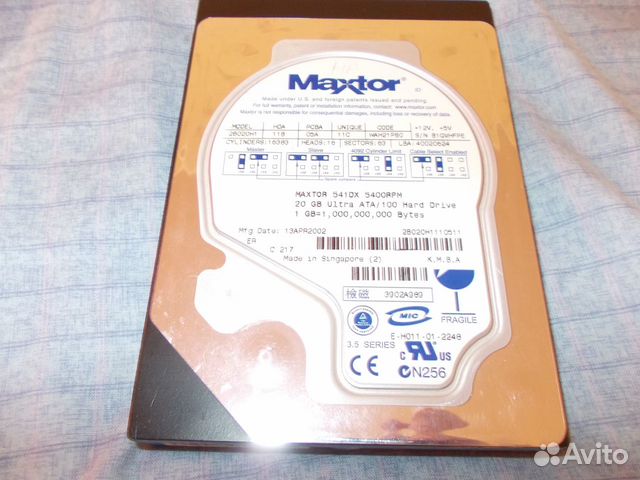 Жёсткий диск Maxtor 541DX 20GB