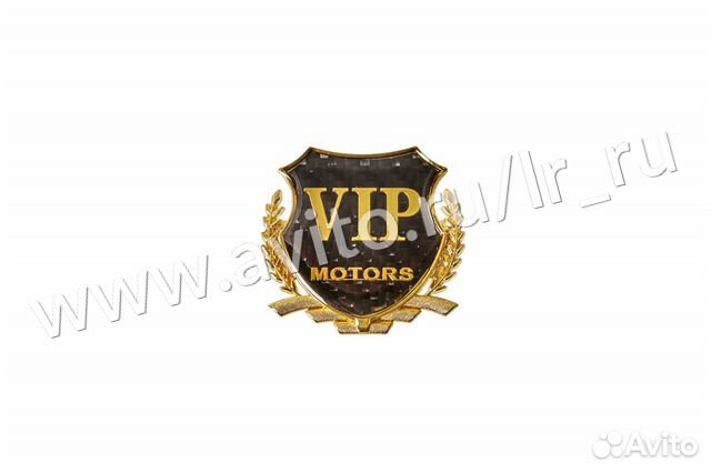 Эмблема Vip Motors (золото-черный карбон фон)