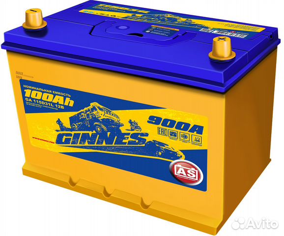 Аккумулятор ginnes Asia 100Ач 115D31R Ssangyong