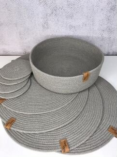 Салфетки, корзинки из хлопкового шнура
