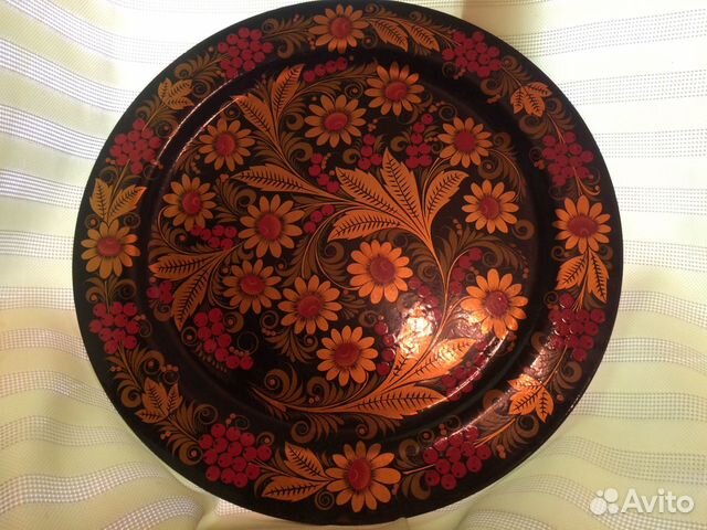 Хохлома ссср.Поднос-панно