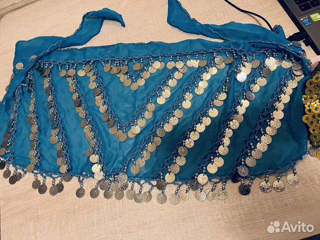 Пояс с монетками и шапочка длы восточных танцев