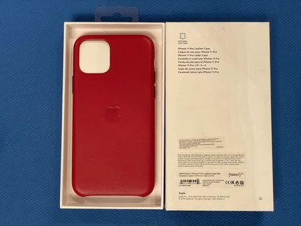 Чехол на iPhone 11 pro оригинал, кожаный. Red