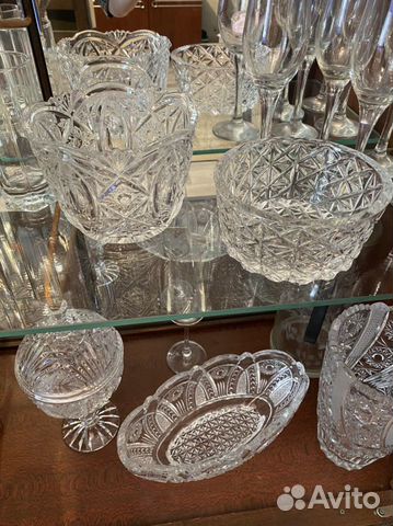 Хрустальные салатницы, рюмки, посуда