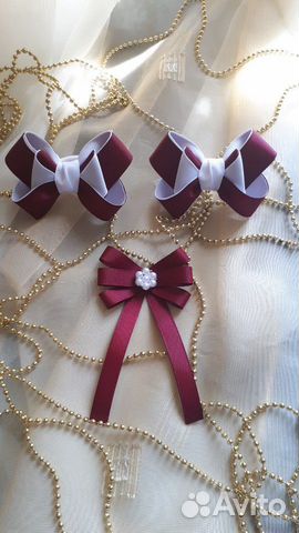 Бантики +брошь комплект
