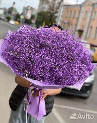 Букеты гиганты из гипсофилы, цветная гипсофила