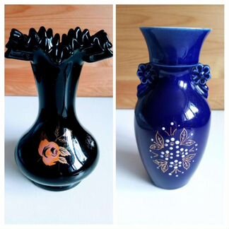 Ваза синий кобальт золочение