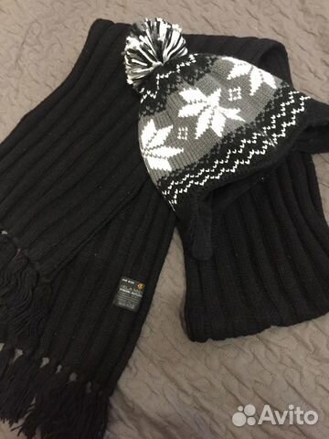 Шапка, шарф, вязанные