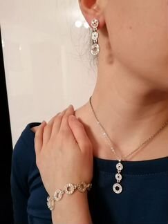Комплект подвеска +браслет+серьги