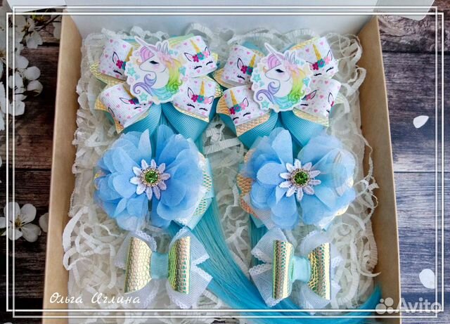 Набор бантиков с единорожками