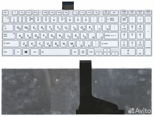 Клавиатура Toshiba Satellite L850, L875 белая