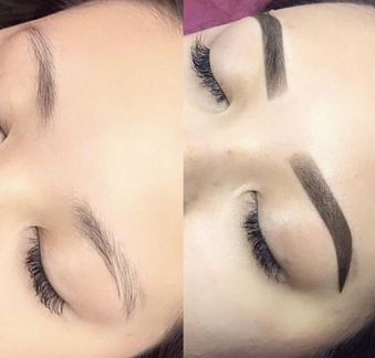 Татуаж растушёвка бровей, пудровое напыление
