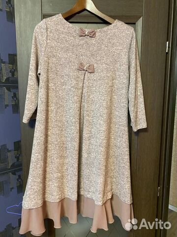 Платье теплое миди 46