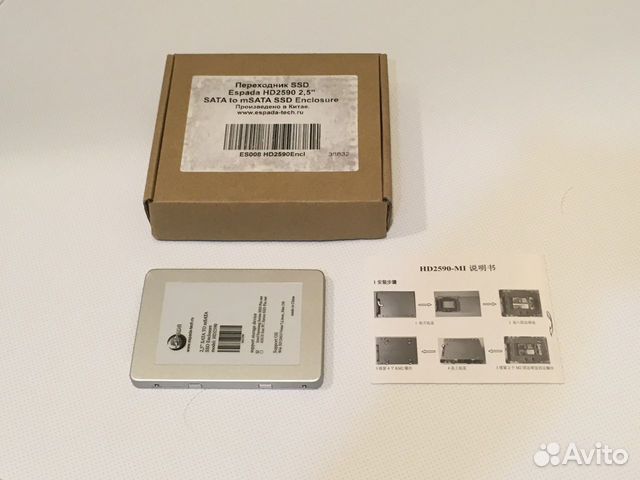 Переходник Espada HD2590 msata SSD на 2,5