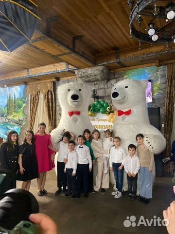 Белый мишка,ростовые куклы,ведущие,шоу
