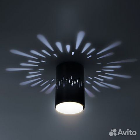 Светильник настенно-потолочный черный эра OL11 LD