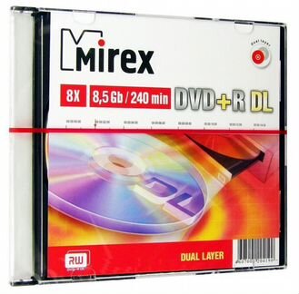 Диск Mirex DVD+ R DL (8.5 Гб) Dual Layer