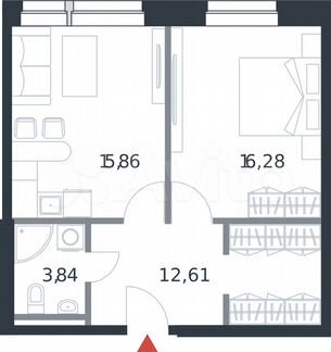 1-к апартаменты, 48.6 м², 21/21 эт.
