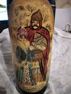 Футляр для бутылки. Народная роспись.Подпись