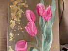 Картина «букет тюльпанов»,акрил