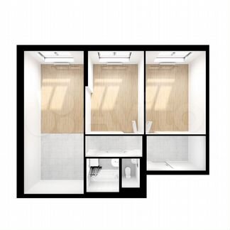 2-к квартира, 62.1 м², 20/24 эт.