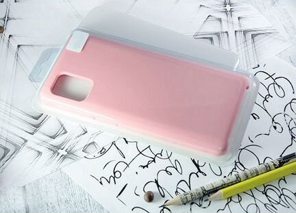 Чехол-накладка для Samsung A315F A31 silicone case NL светло-розовый (18)