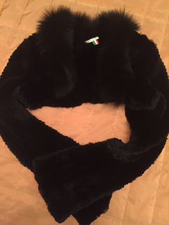 Меховая накидка из меха кролика вязанная