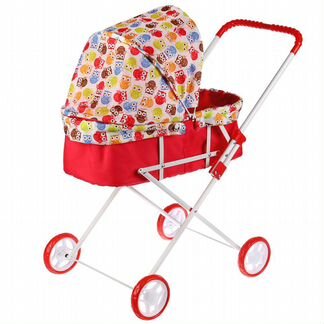 Коляска для кукол Карапуз металлическая, 11 см резиновые колеса, резиновая ручка, 63,5*36*73 см (63AI-20-C1)