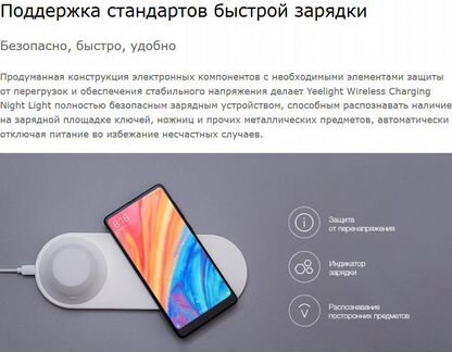 Беспроводное зарядное устройство с ночником Xiaomi