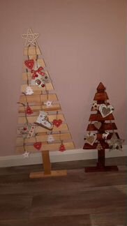 Поделка к новому году елка деревянная