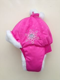 Шапка зимняя с мехом на девочку 48 разм