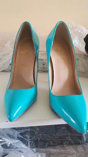 Туфли лодочки лаковые цвет бирюзовый