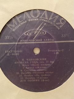 Виниловые пластинки Чайковский П.И