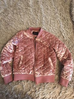 Бомбер бархатный пудра