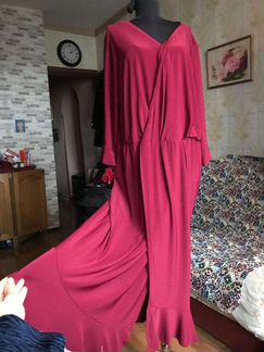 Платье бордо большого размера 56 58