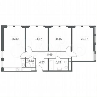 3-к квартира, 98.5 м², 37/51 эт.