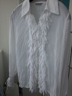 Блузка белая из жатой ткани