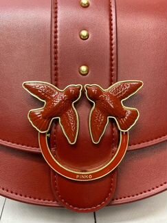 Клатч pinko simply округлая мини сумка бордо