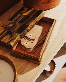 Zara Home новая шкатулка из дерева и смолы