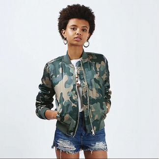 Бомбер женский Top Shop, цвет камуфляж, XS
