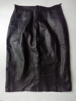 Винтажная кожаная юбка Франция р.44-46