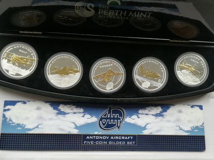 О-в Кука 1 доллар 2008, набор самолеты Антонов ан